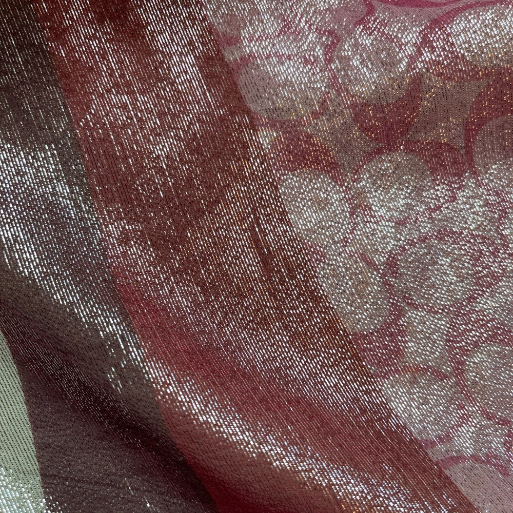 Coach Metallic Patchwork Silk Scarf Monogram Vint… - image 3